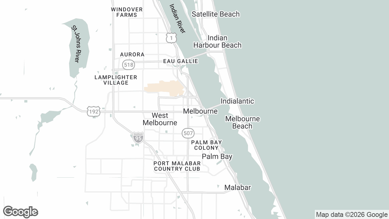 Approximate location of Melbourne Public Library