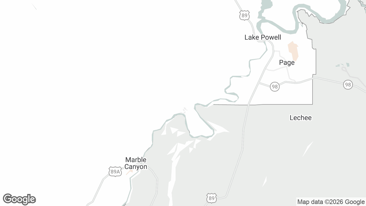 Approximate location of Marble Canyon